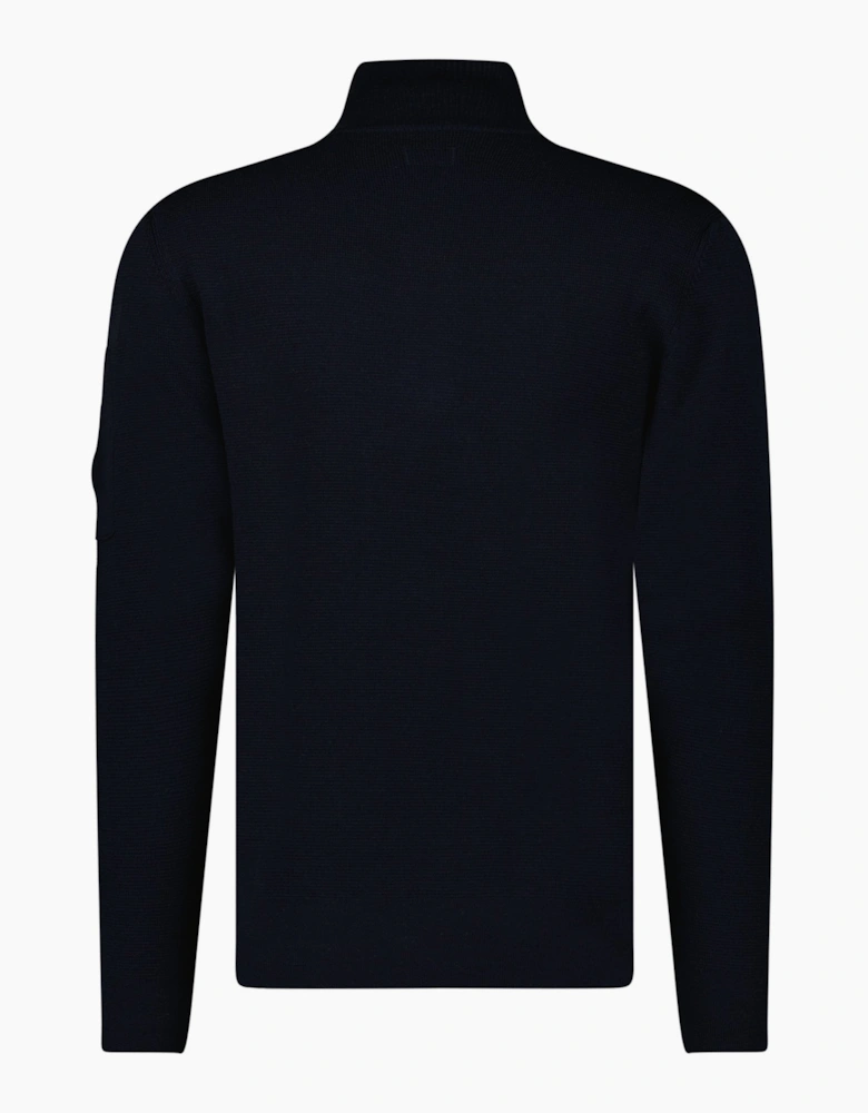 CP Company Re-Wool Half Lens Zip Sweater Navy