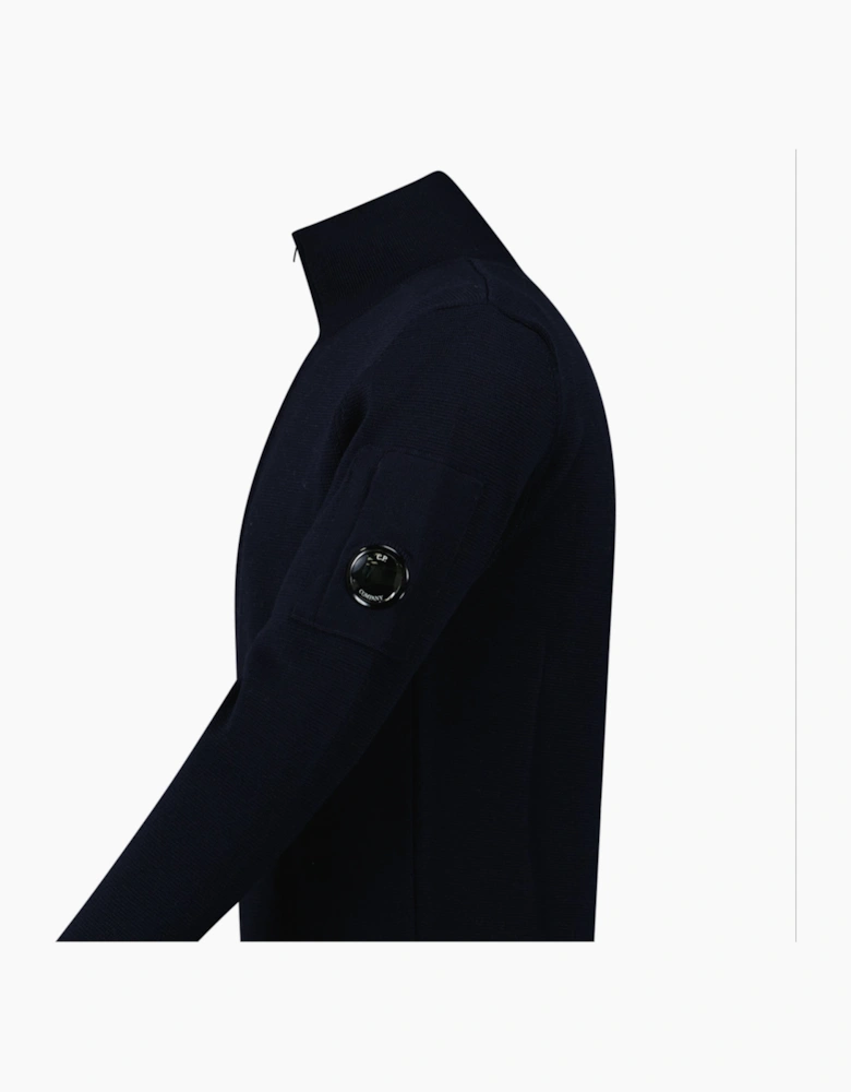 CP Company Re-Wool Half Lens Zip Sweater Navy