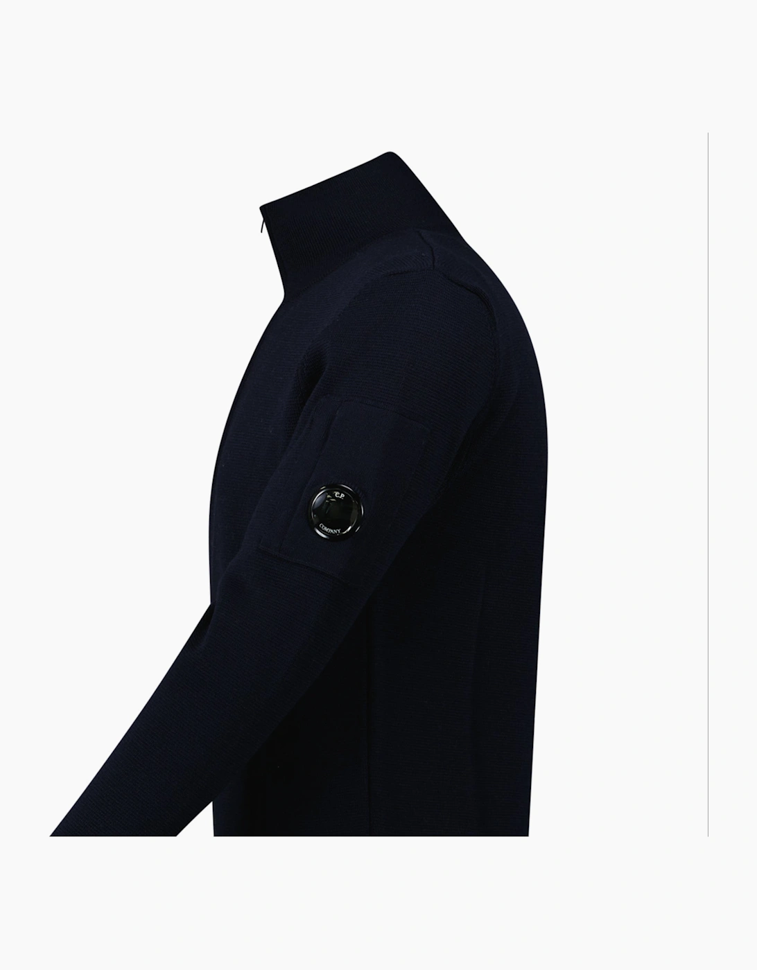 CP Company Re-Wool Half Lens Zip Sweater Navy