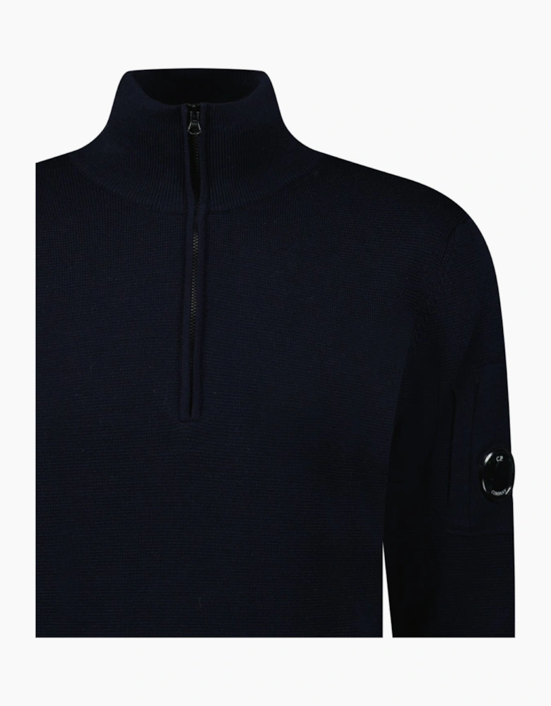CP Company Re-Wool Half Lens Zip Sweater Navy