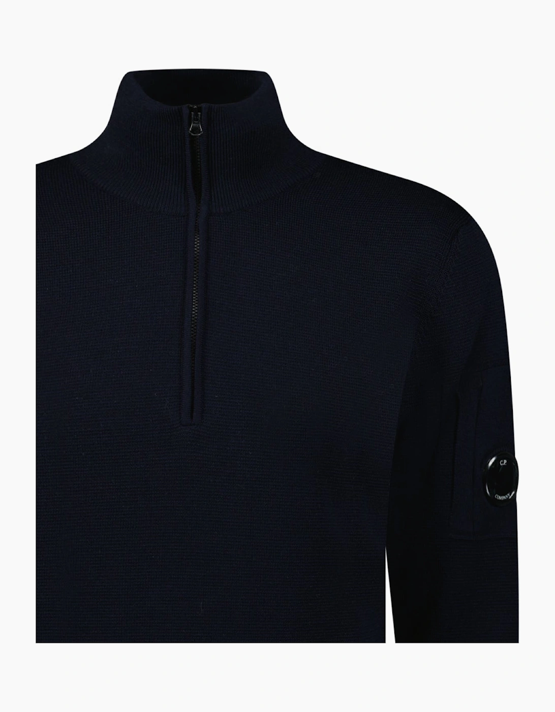 CP Company Re-Wool Half Lens Zip Sweater Navy