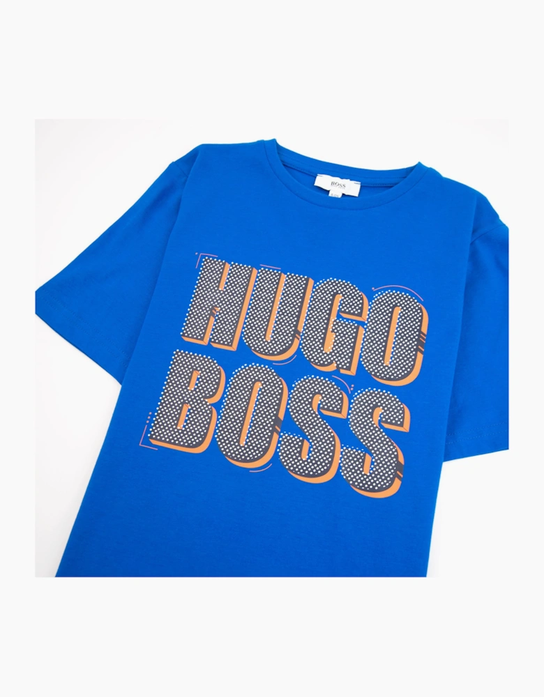 Hugo Boss Kids Polka Dot Logo T-shirt Blue
