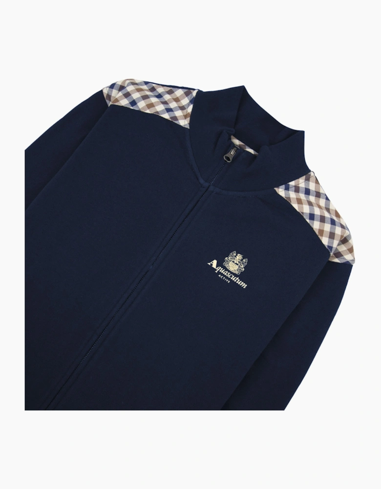 Aquascutum Cc Shoulder Fz Fleece Funnel Neck Navy 11