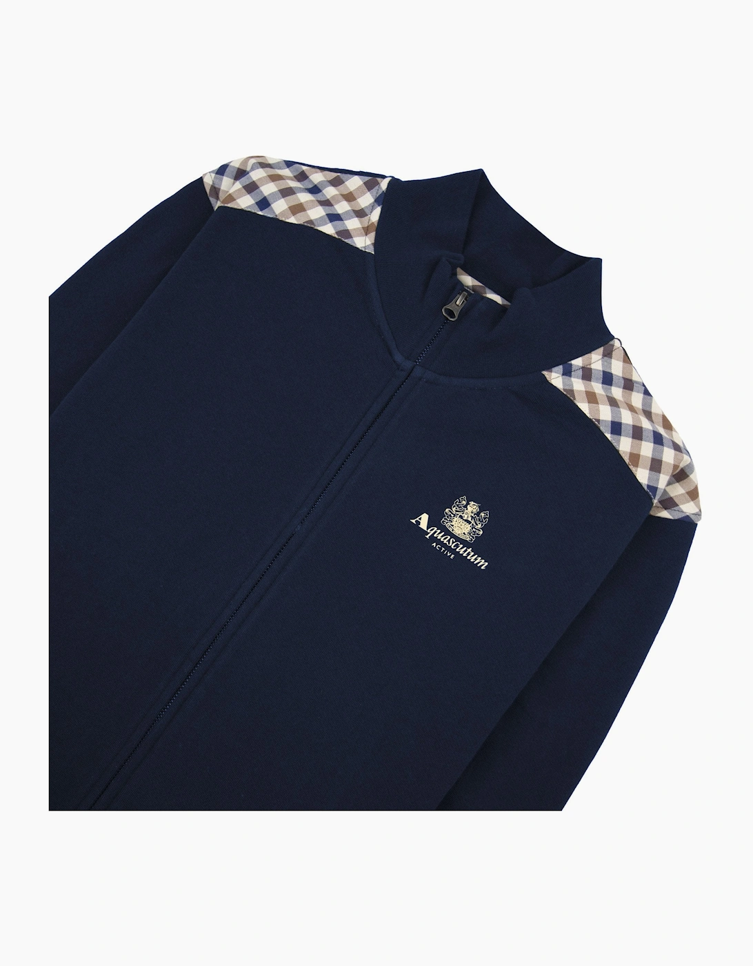 Aquascutum Cc Shoulder Fz Fleece Funnel Neck Navy 11