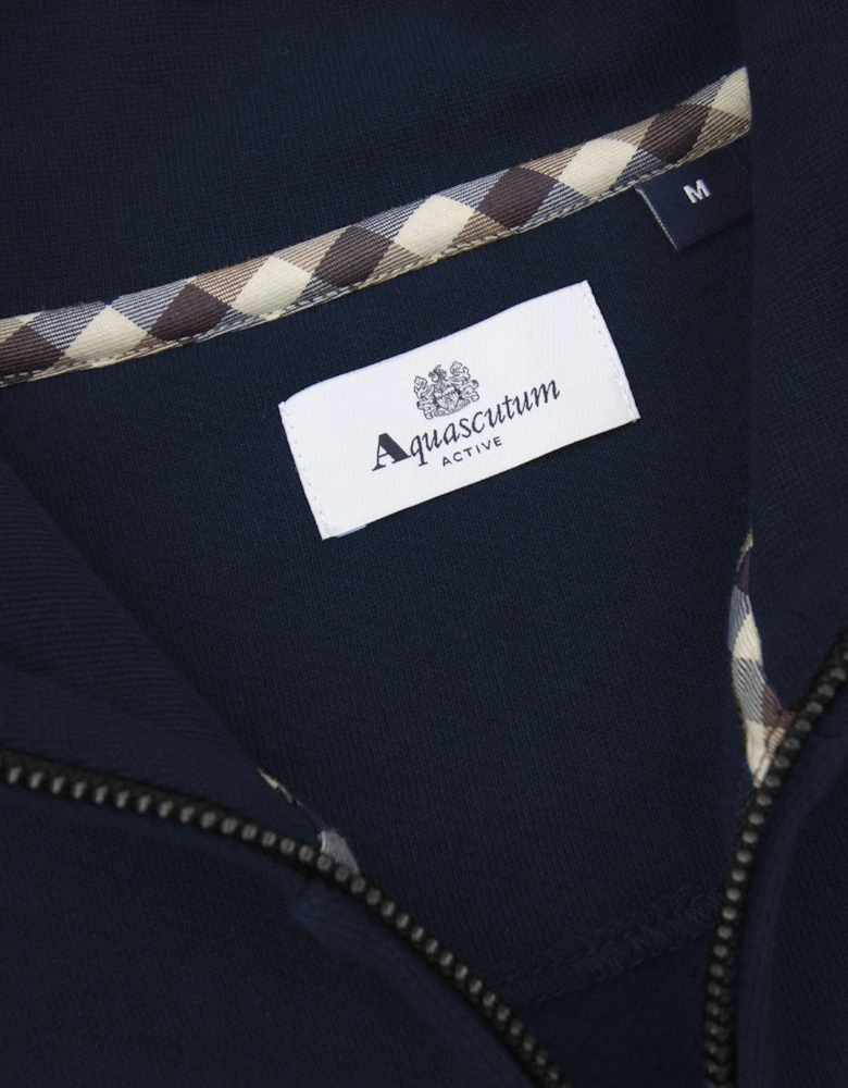Aquascutum Cc Shoulder 1/4 Zip Sweatshirt Navy 11