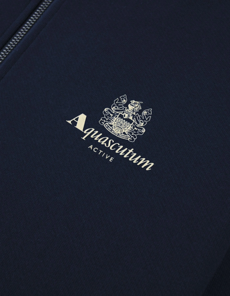 Aquascutum Cc Shoulder Fz Fleece Funnel Neck Navy 11