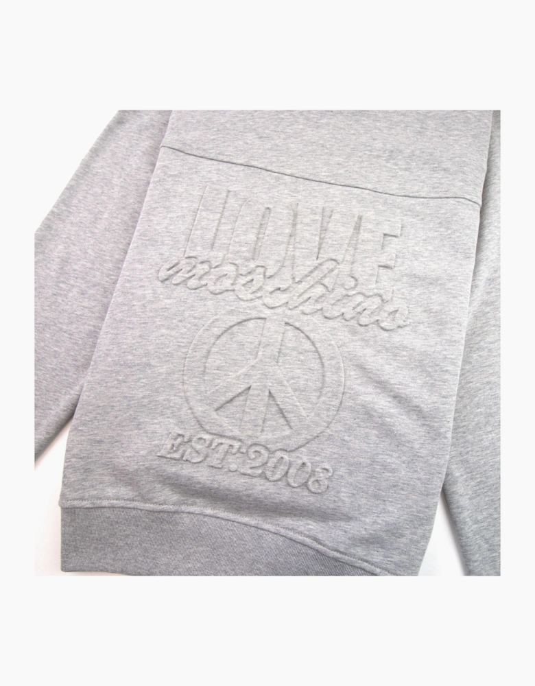 Love Moschino Embossed Peace Logo Sweatshirt Grey