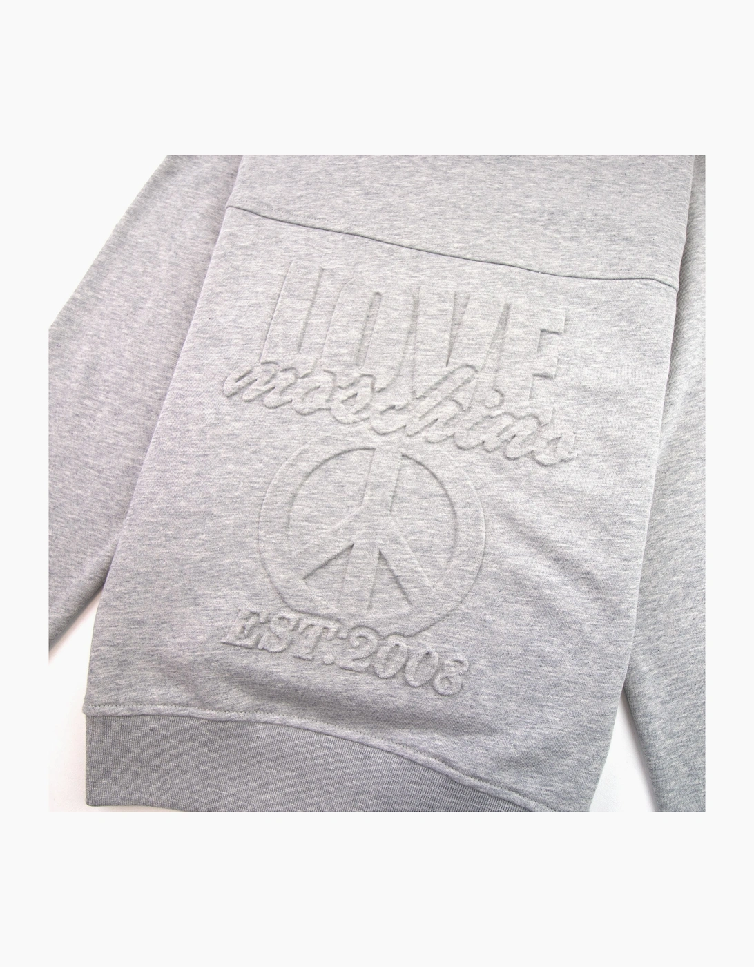 Love Moschino Embossed Peace Logo Sweatshirt Grey