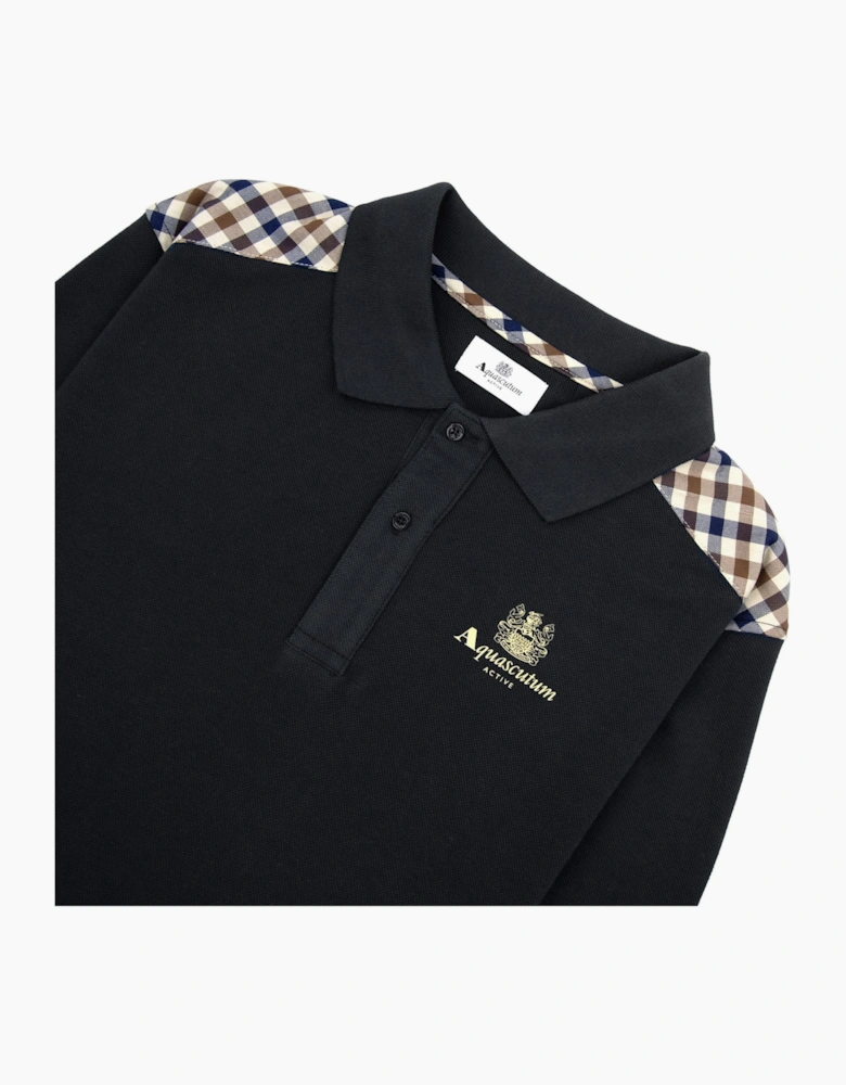 Aquascutum Stripes Piquet L/s Polo Black 16