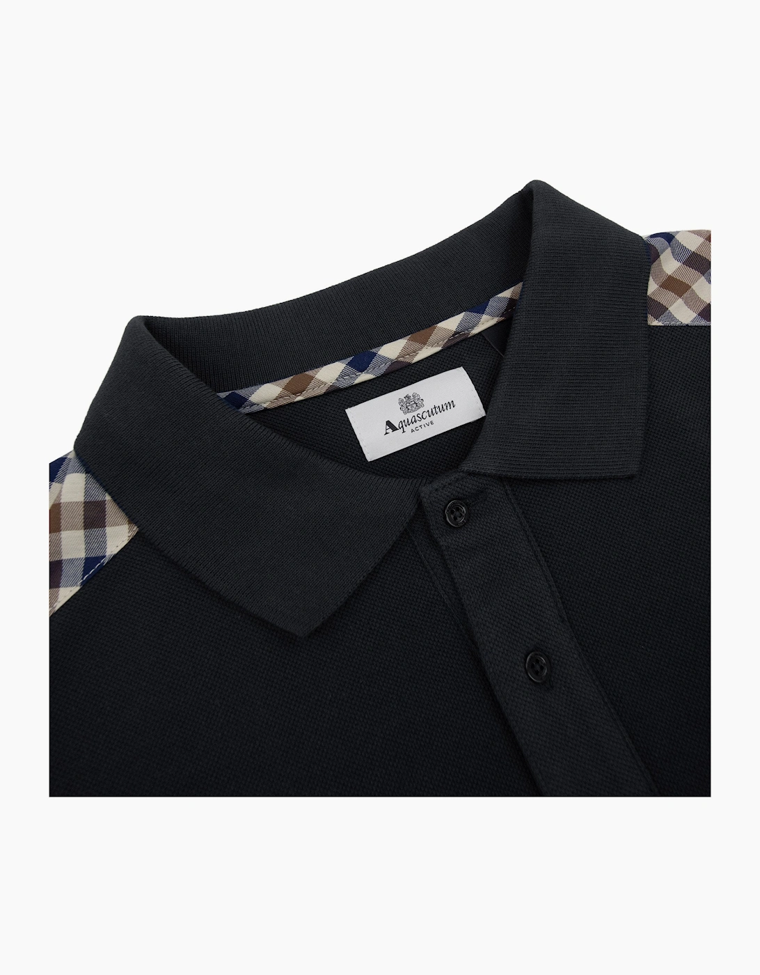 Aquascutum Stripes Piquet L/s Polo Black 16