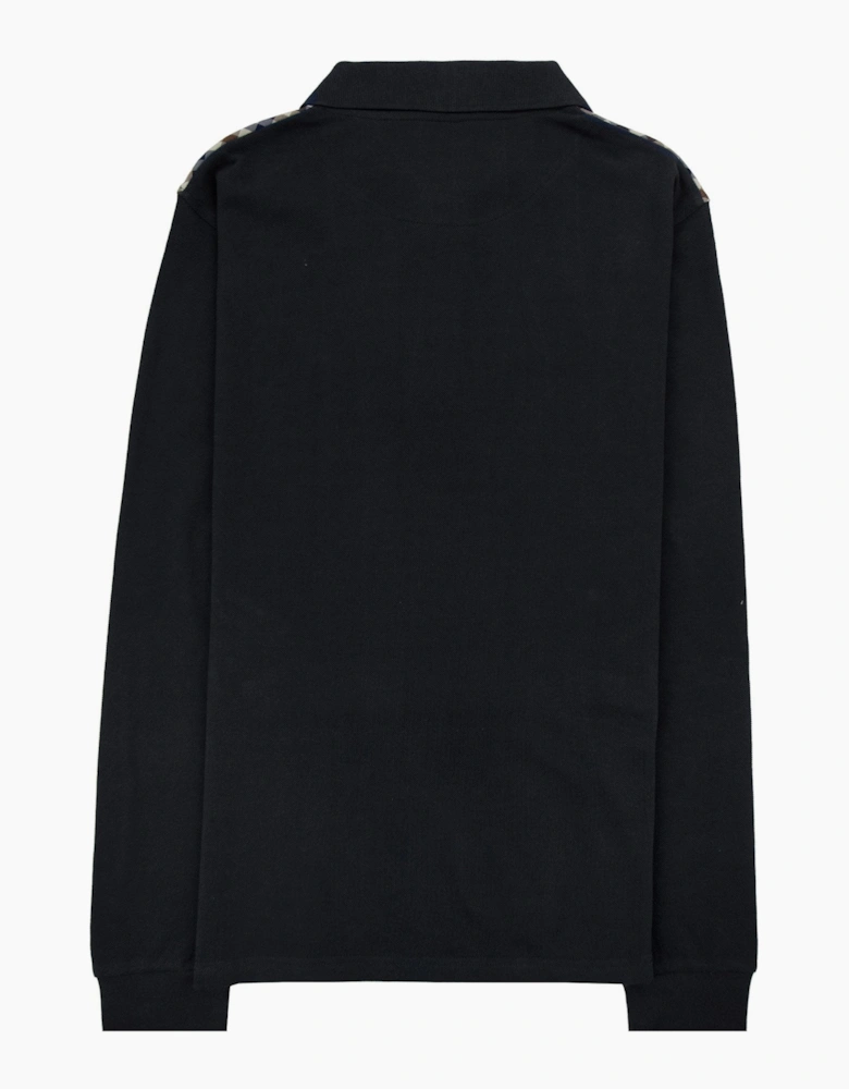Aquascutum Stripes Piquet L/s Polo Black 16