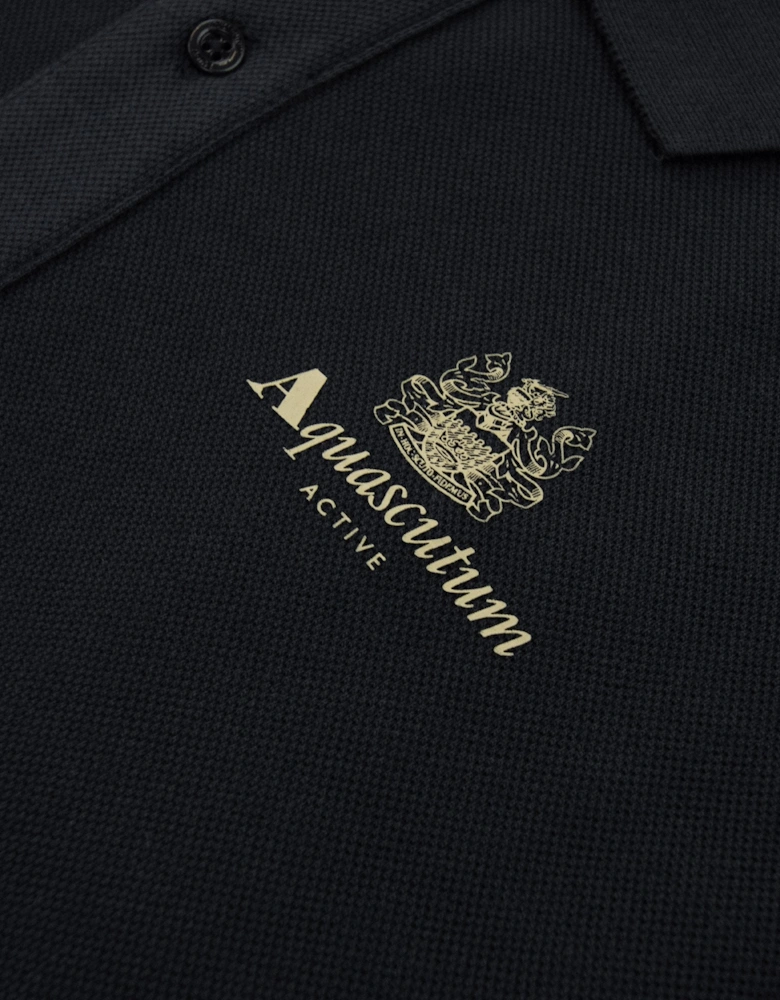 Aquascutum Stripes Piquet L/s Polo Black 16