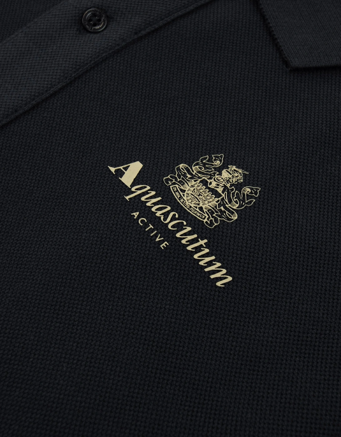 Aquascutum Stripes Piquet L/s Polo Black 16