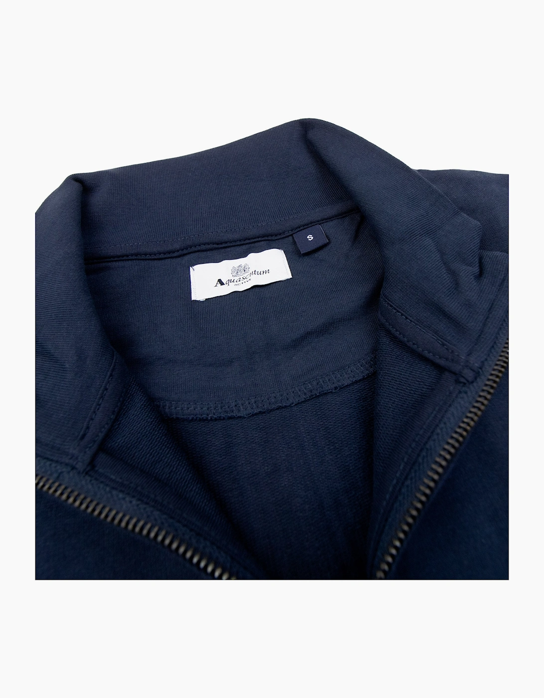 Aquascutum Small Logo Quarter Zip Navy 11