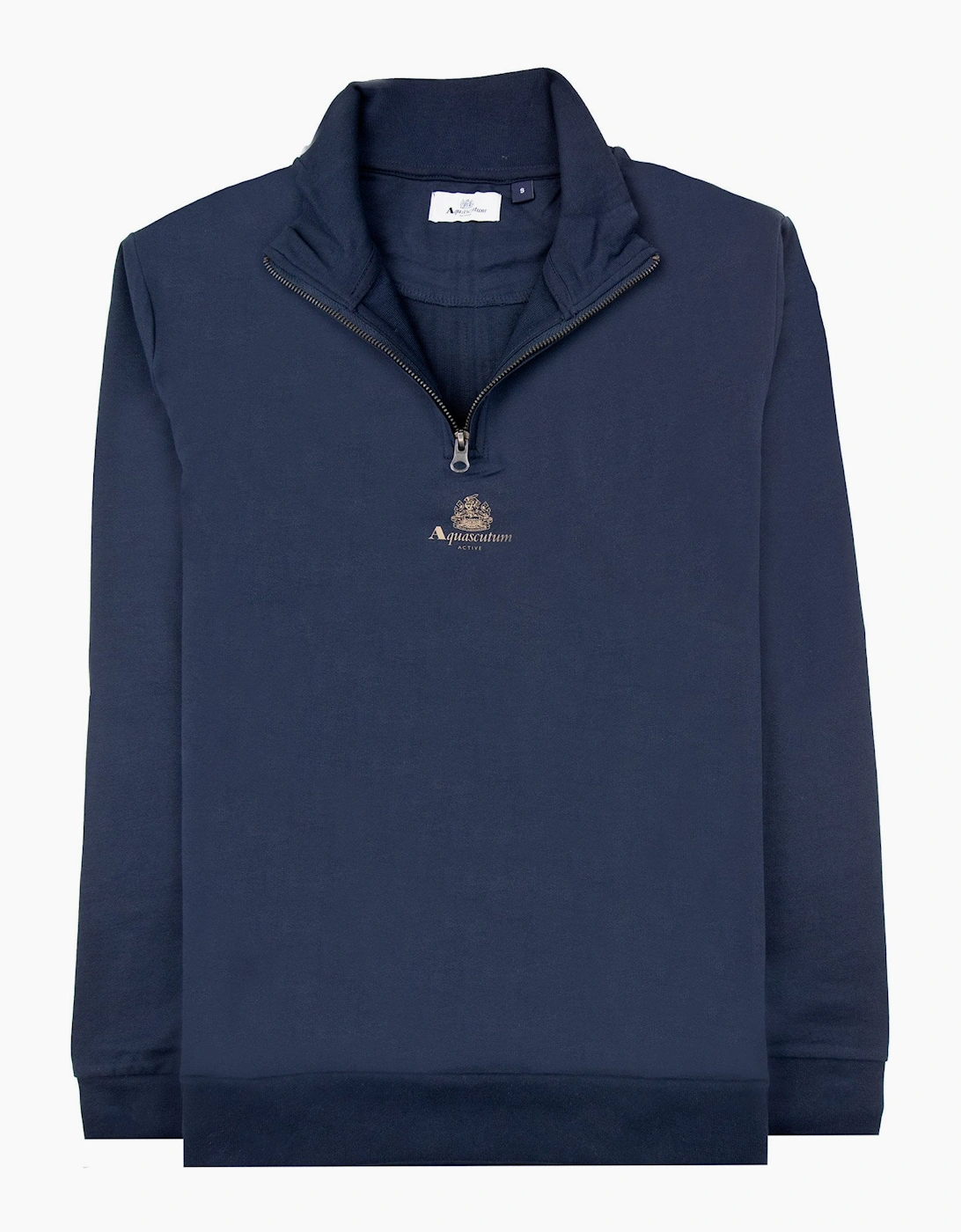Aquascutum Small Logo Quarter Zip Navy 11