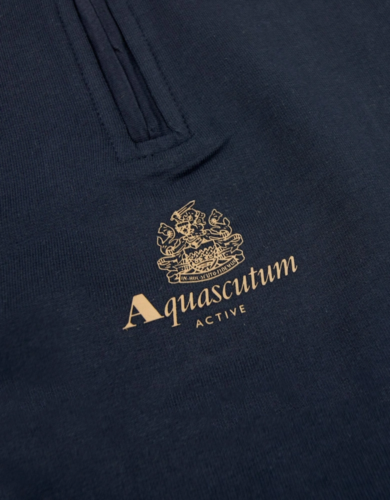 Aquascutum Small Logo Quarter Zip Navy 11
