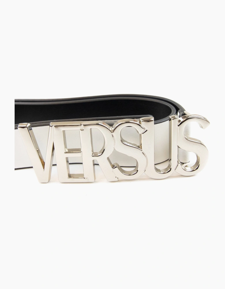 Versace Versus Capital Lettering Belt White