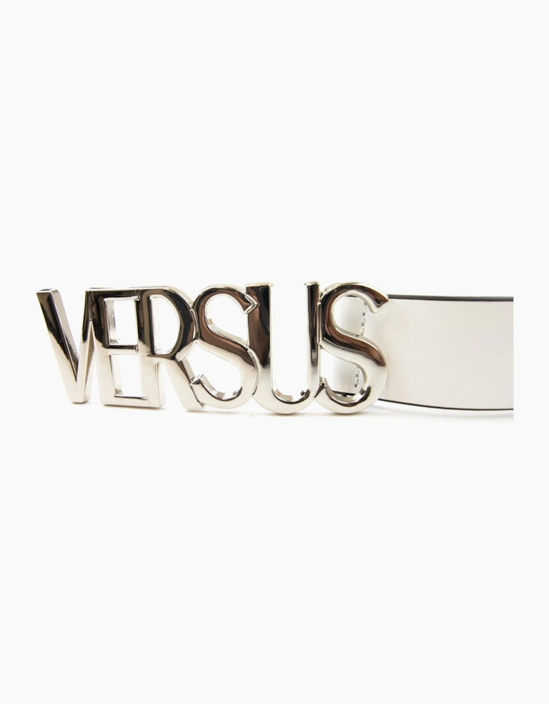 Versace Versus Capital Lettering Belt White