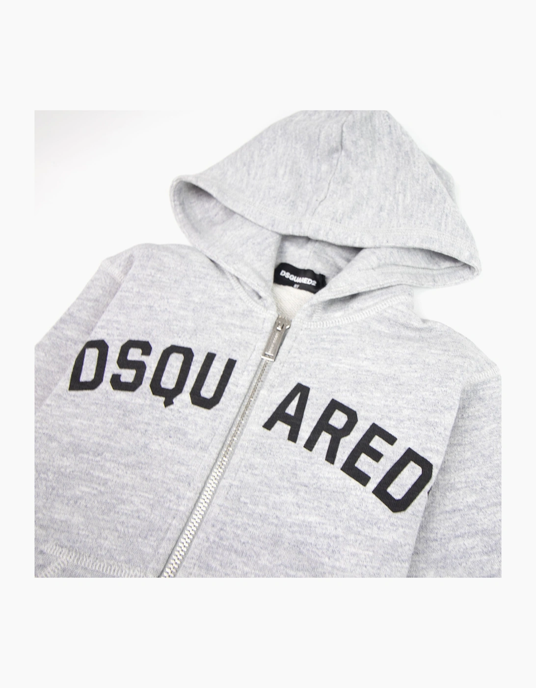 Dsquared2 Kids Logo Print Zip Up Logo Grey