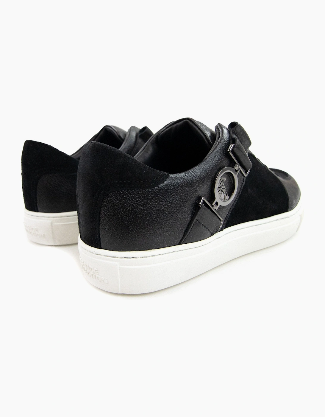 Versace Collection Leather & Suede Sneakers Black/white