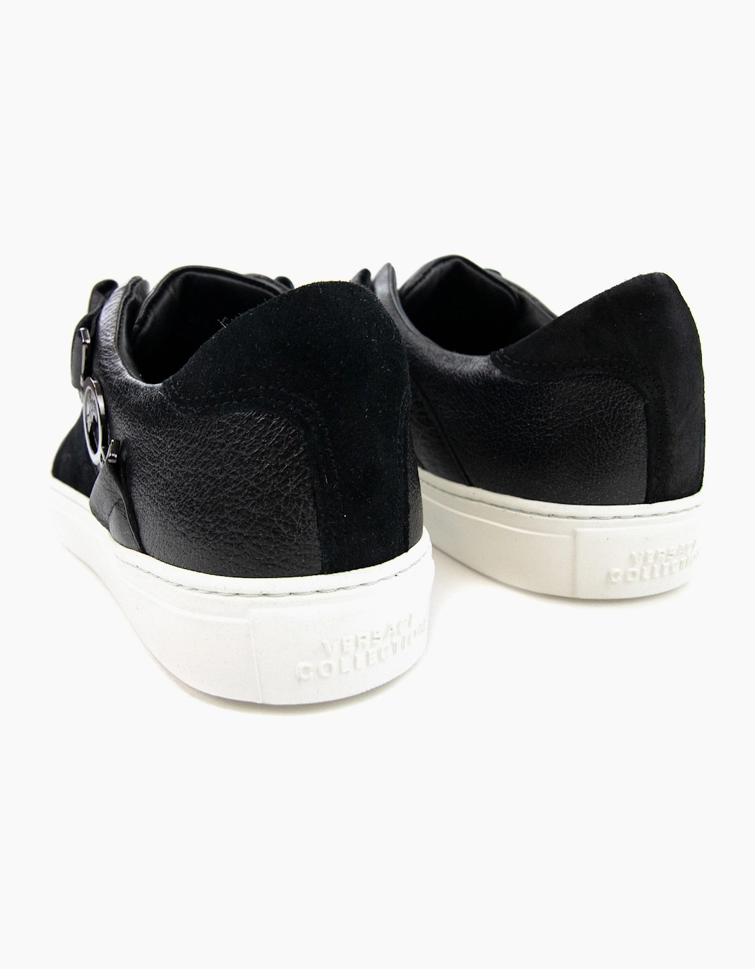 Versace Collection Leather & Suede Sneakers Black/white