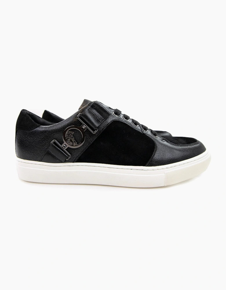 Versace Collection Leather & Suede Sneakers Black/white