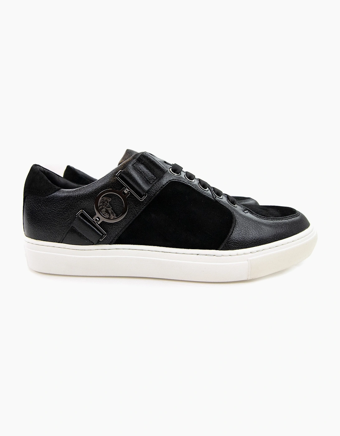 Versace Collection Leather & Suede Sneakers Black/white