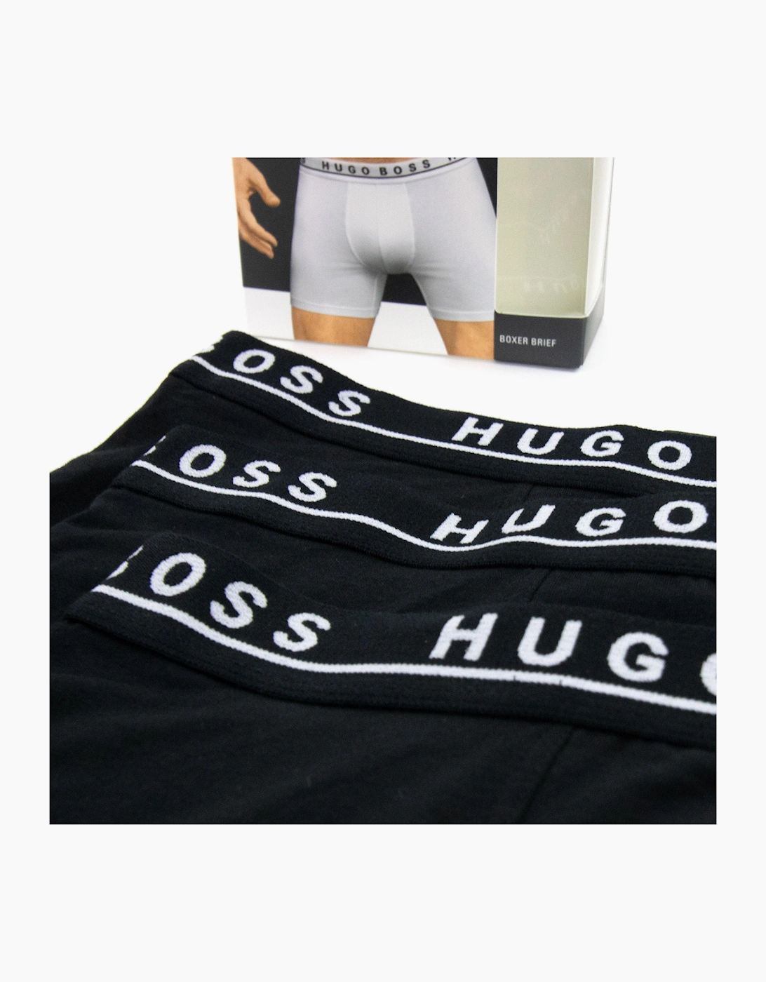 Hugo Boss Three Pack Of Stretch Cotton Boxer Black 001