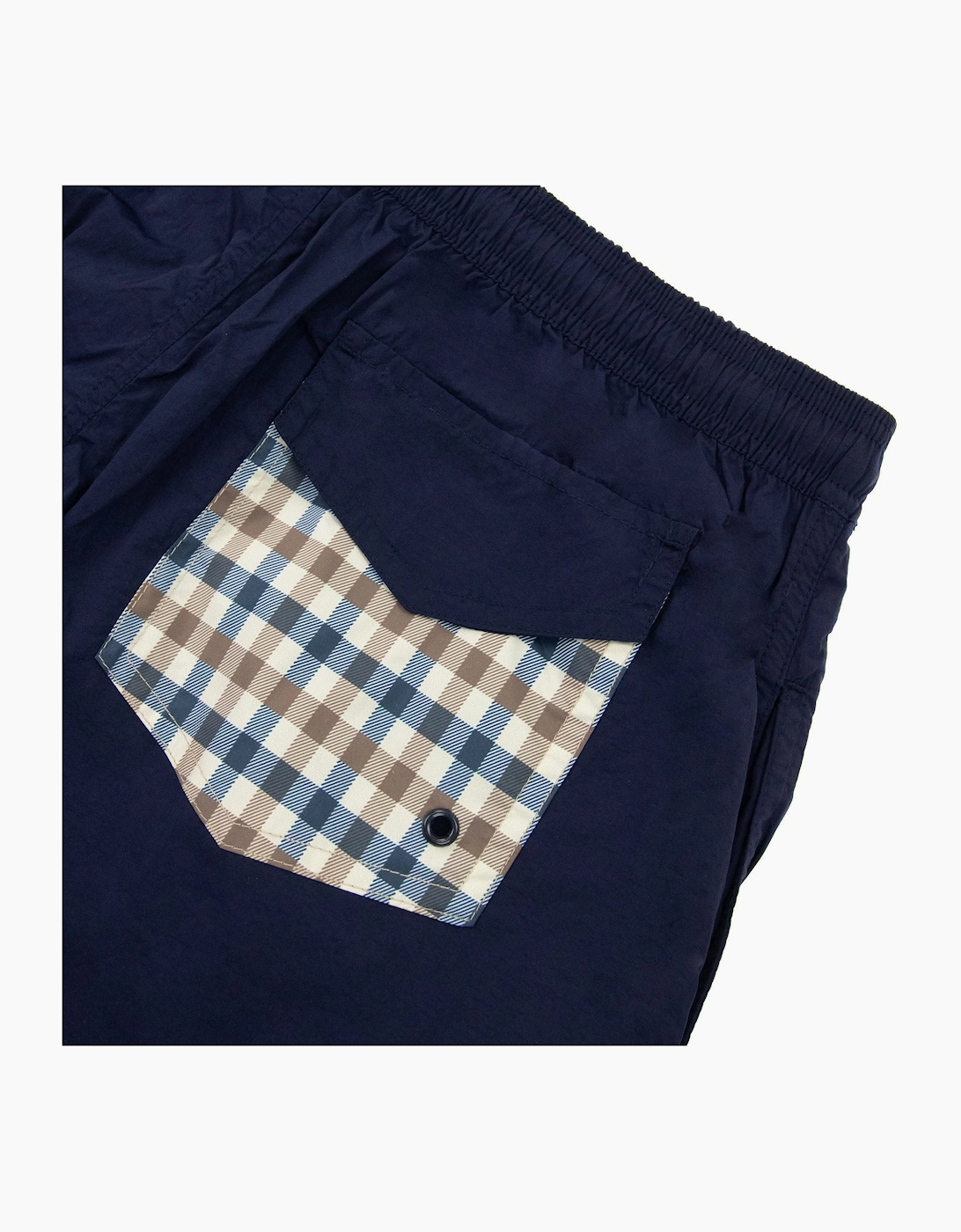 Aquascutum Beach Check Pocket Nylon Shorts Navy 11