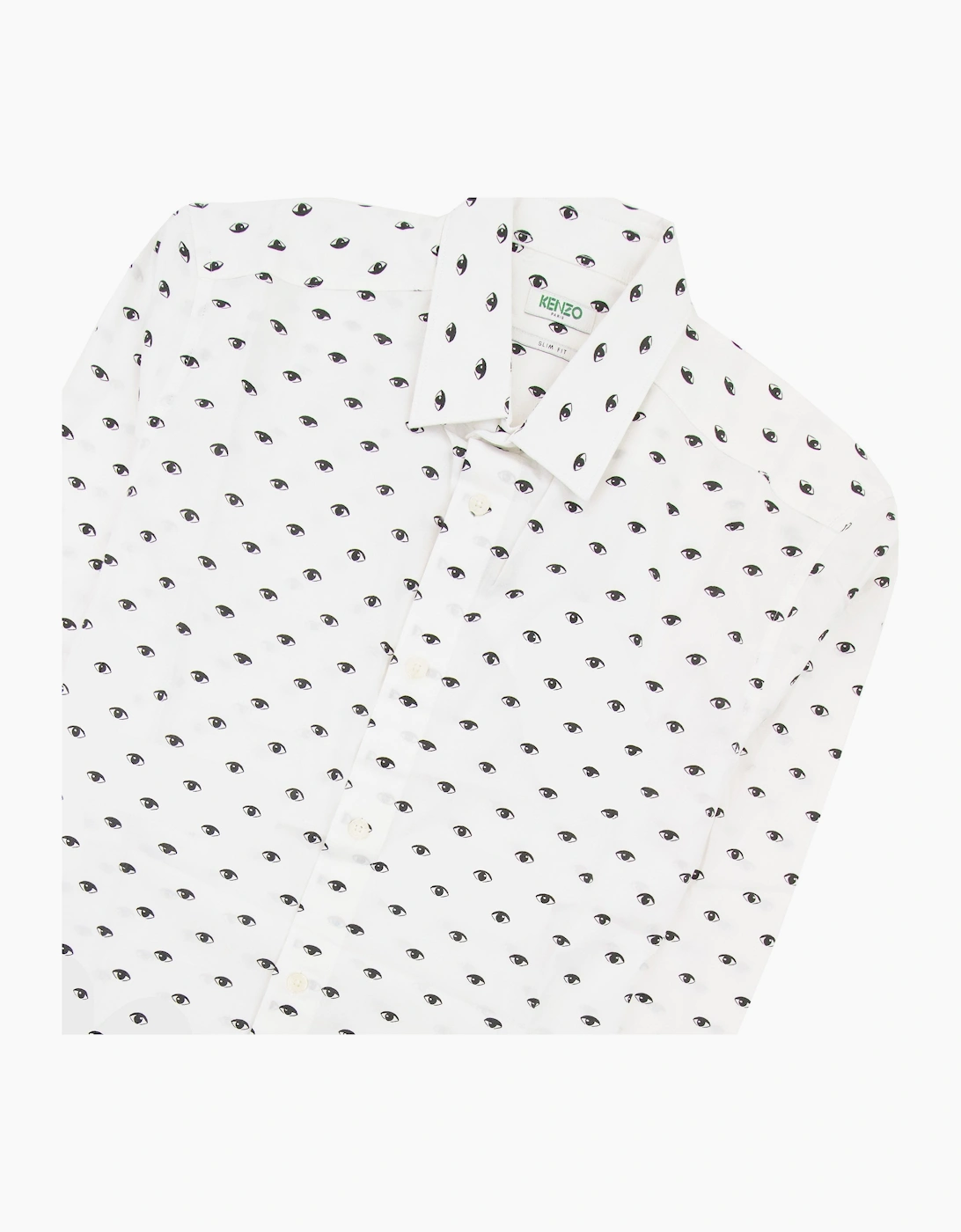 Kenzo Eye Printed Slim Fit L/s Shirt White 001