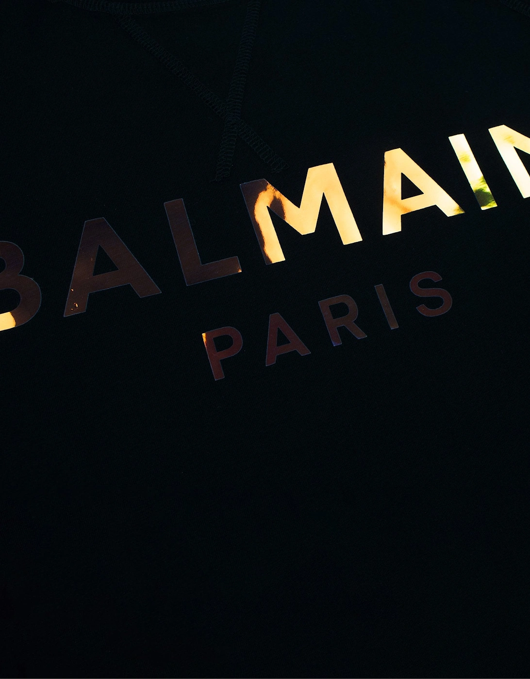 Balmain Paris Metalic Logo T Shirt Black