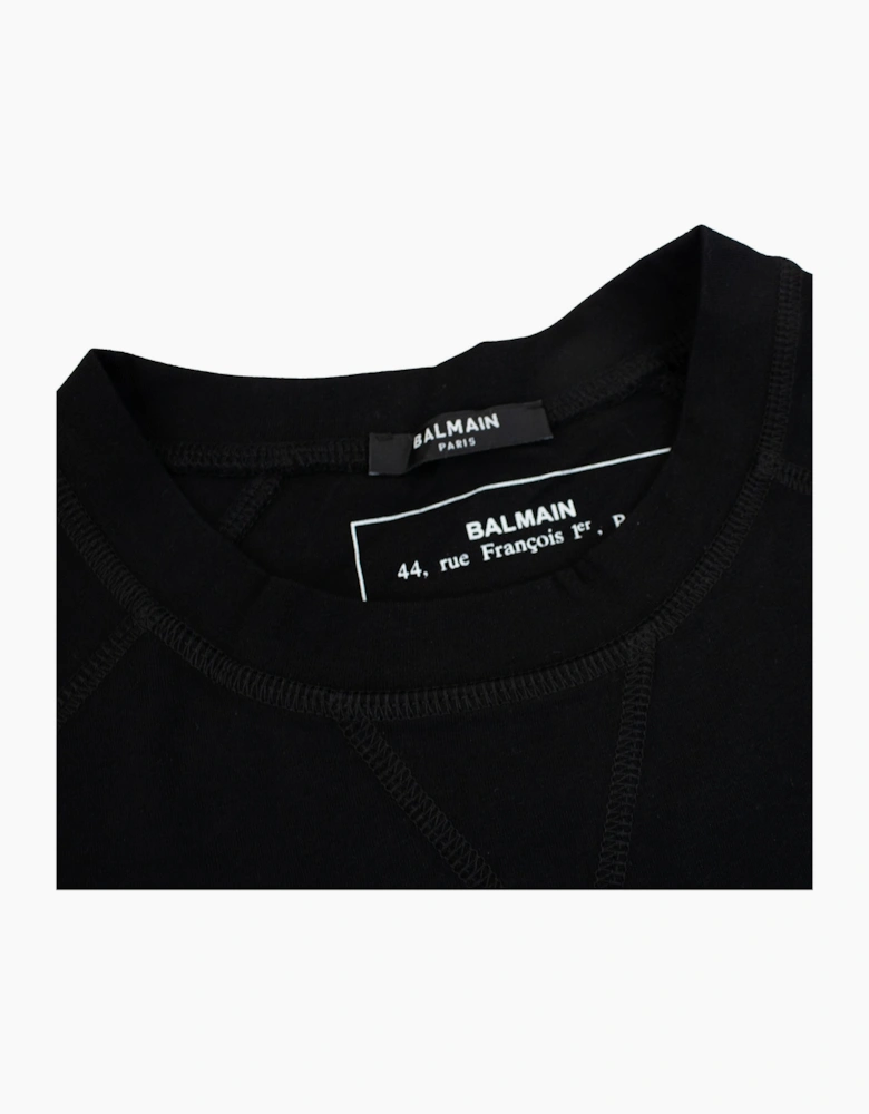 Balmain Paris Metalic Logo T Shirt Black
