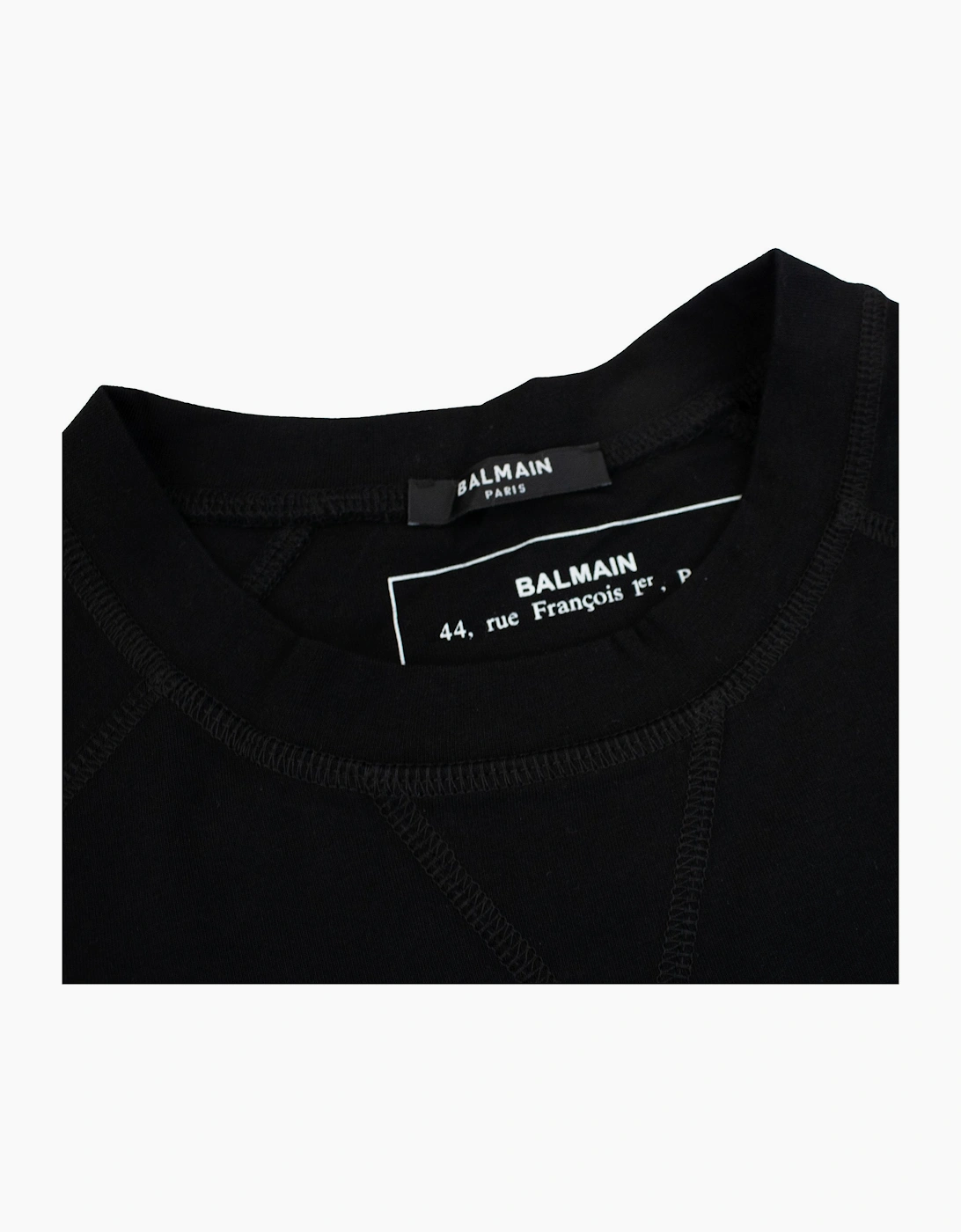 Balmain Paris Metalic Logo T Shirt Black
