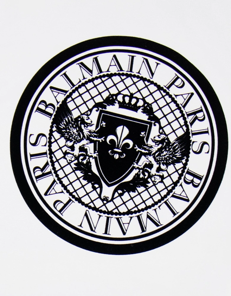 Balmain Cotton T-shirt With Velvet Medallion White