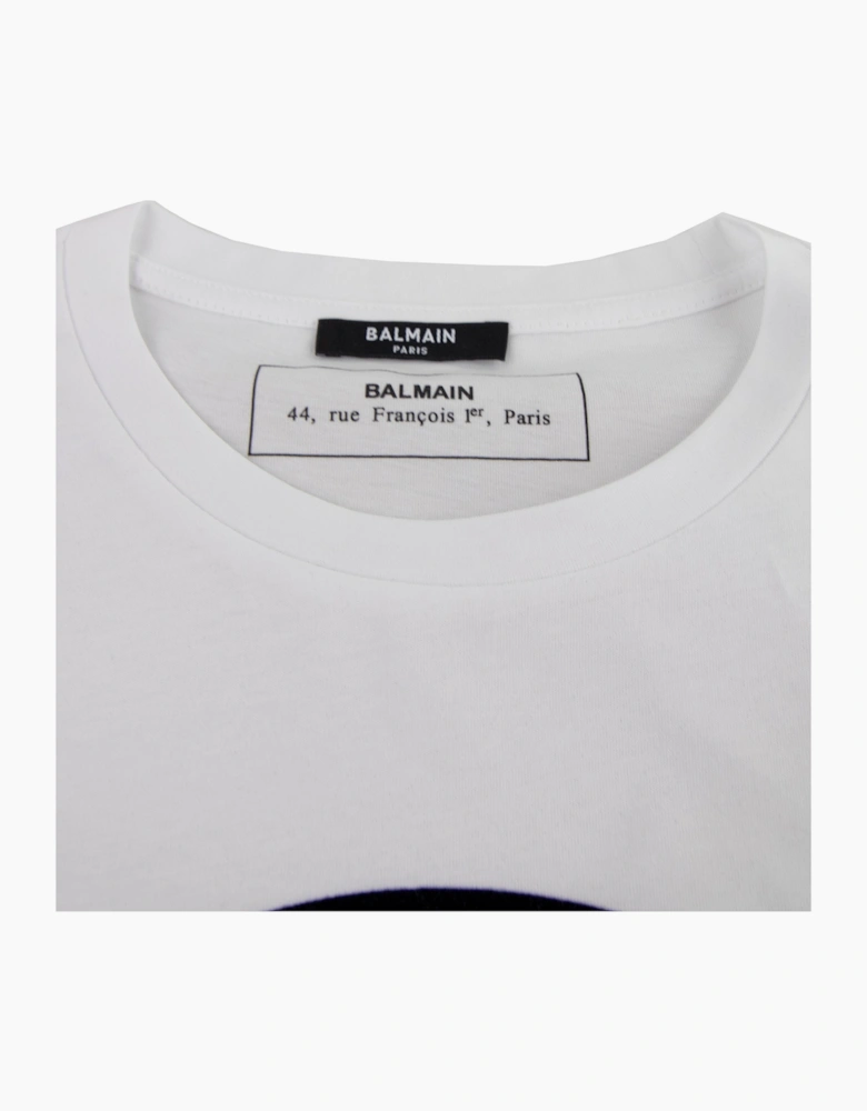 Balmain Cotton T-shirt With Velvet Medallion White
