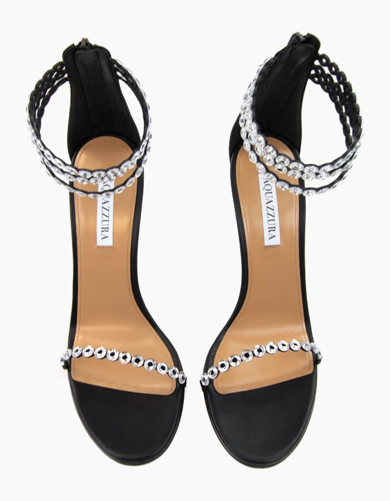 Aquazzura Forever Crystal Sandal 105 Black