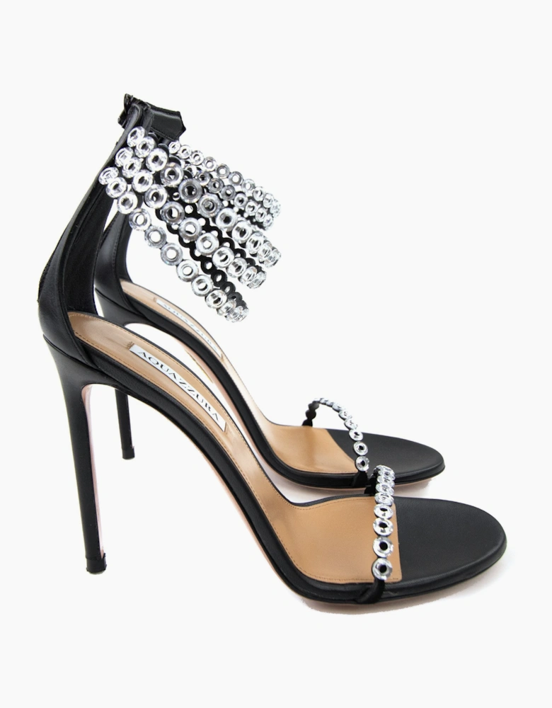 Aquazzura Forever Crystal Sandal 105 Black