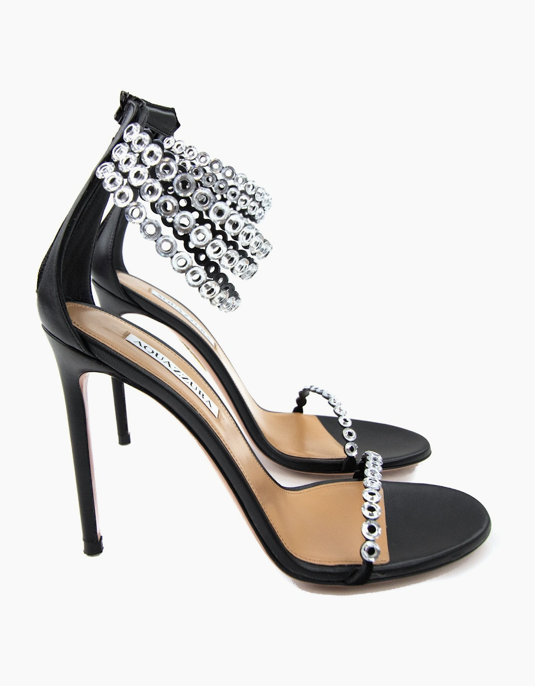 Aquazzura Forever Crystal Sandal 105 Black