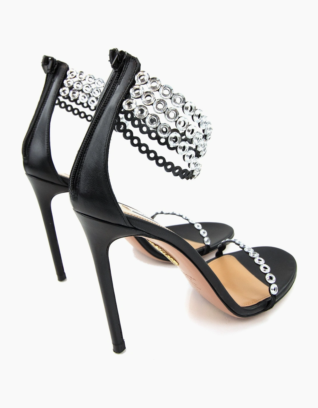 Aquazzura Forever Crystal Sandal 105 Black