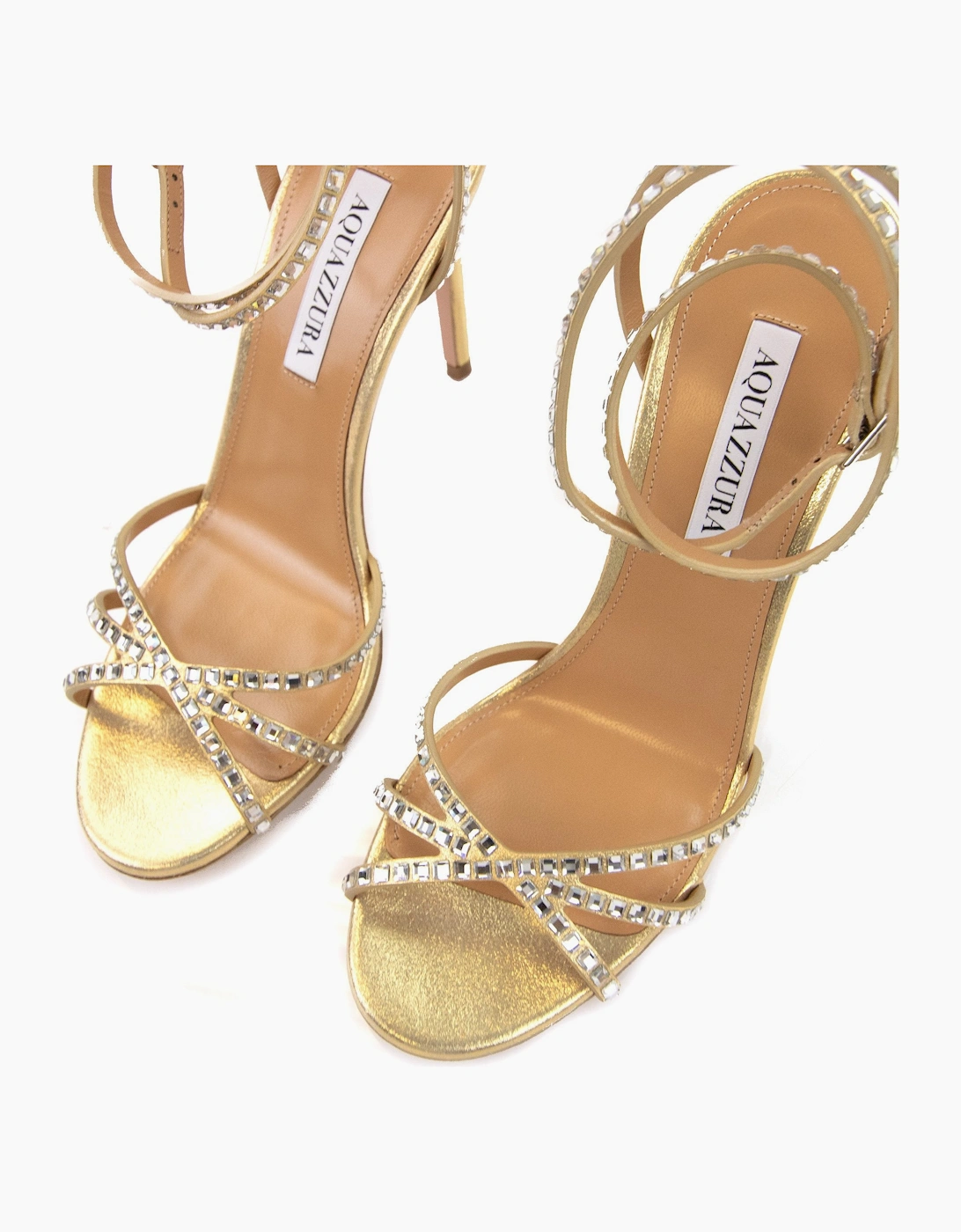 Aquazzura Last Dance Sandal 105 Platino Gold