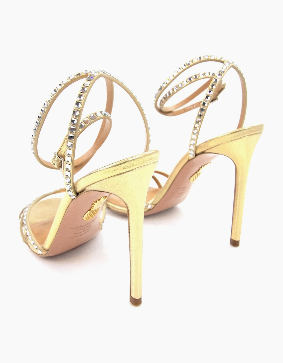 Aquazzura Last Dance Sandal 105 Platino Gold