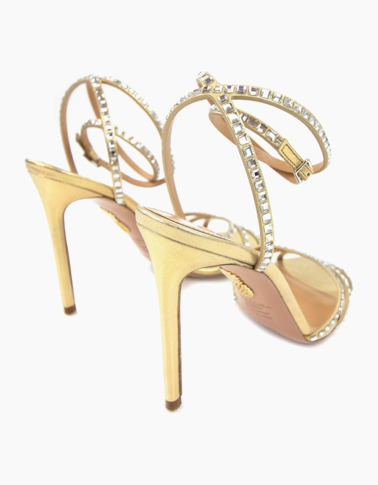 Aquazzura Last Dance Sandal 105 Platino Gold
