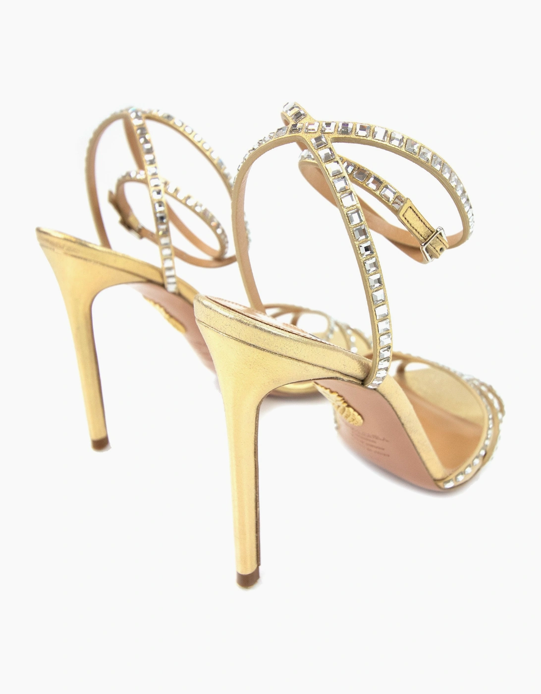 Aquazzura Last Dance Sandal 105 Platino Gold