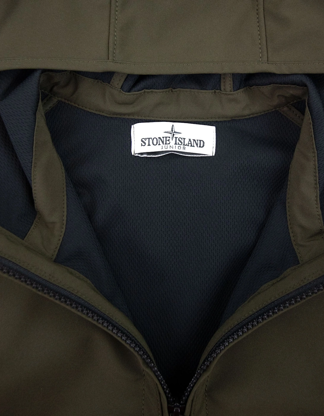 Stone Island Junior Light Soft Shell Hooded Jacket Khaki V0054