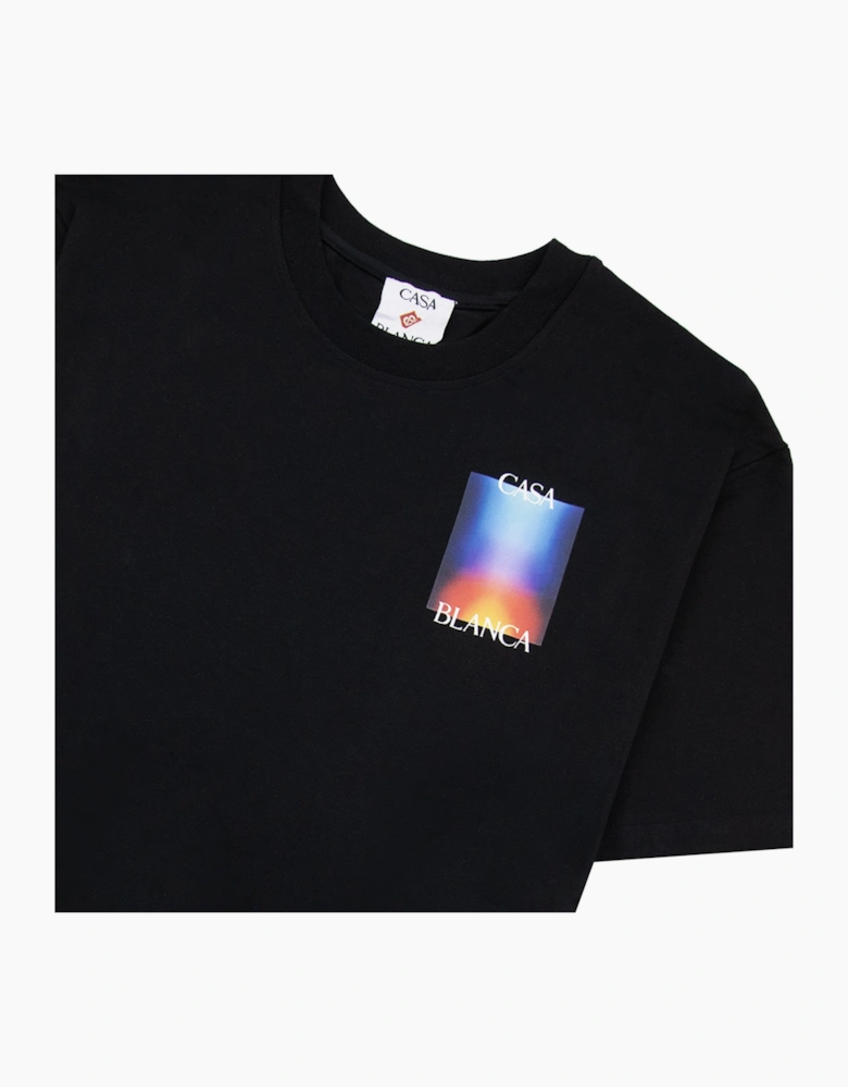 Casablanca Gradient Stacked Logo T Shirt Black 001