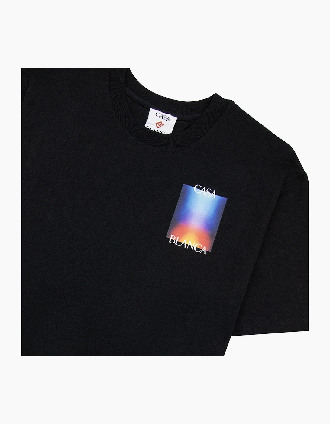 Casablanca Gradient Stacked Logo T Shirt Black 001