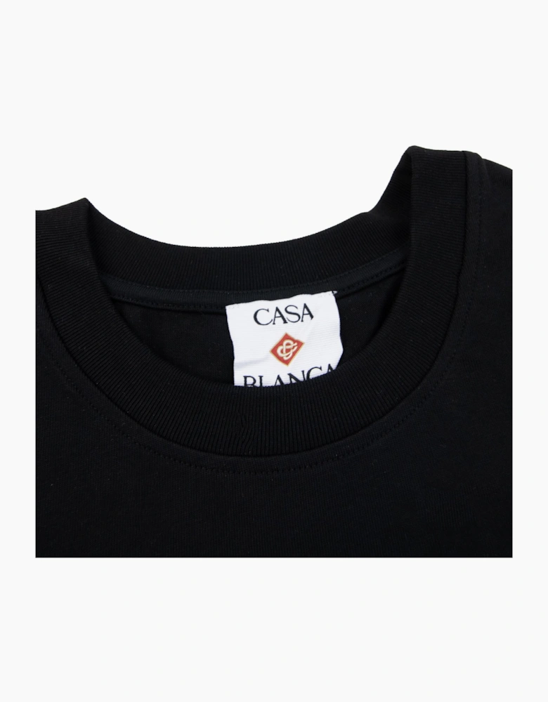Casablanca Gradient Stacked Logo T Shirt Black 001