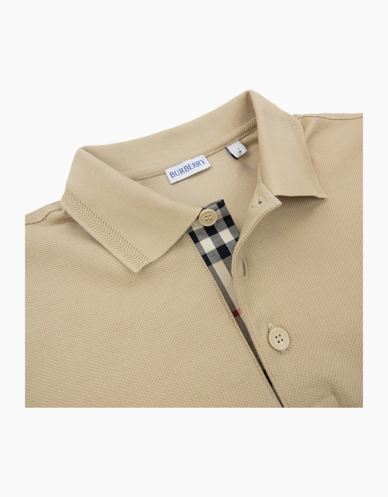 Burberry Eddie Cotton Polo Shirt Soft Fawn