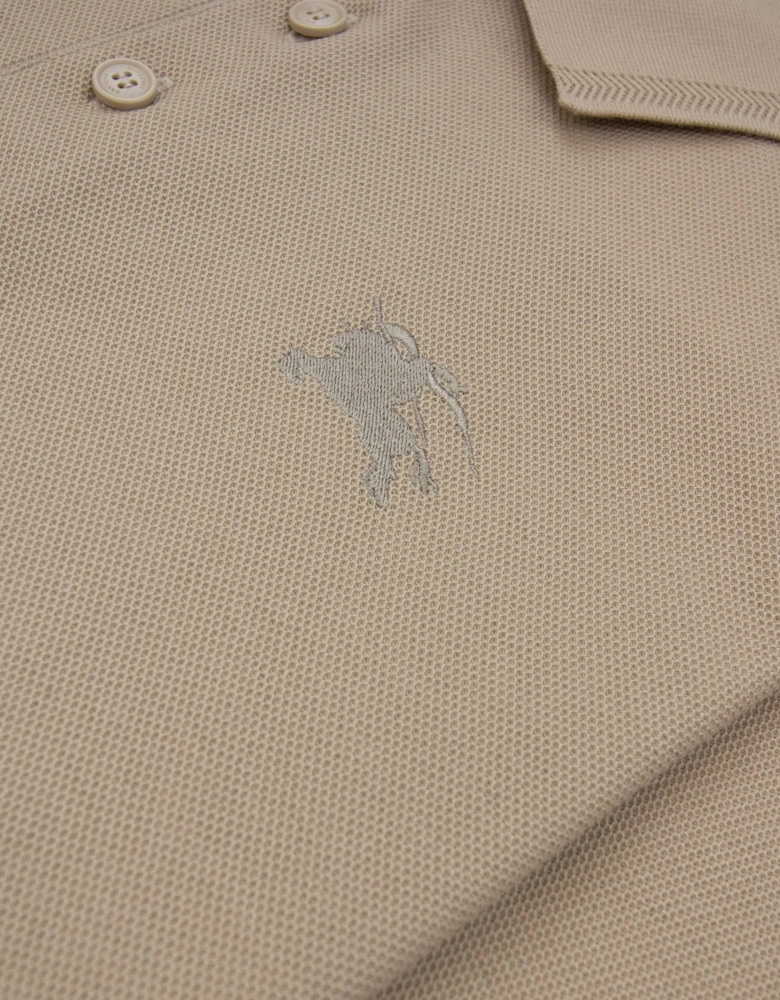 Burberry Eddie Cotton Polo Shirt Soft Fawn