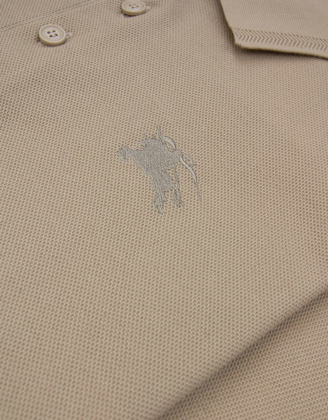 Burberry Eddie Cotton Polo Shirt Soft Fawn